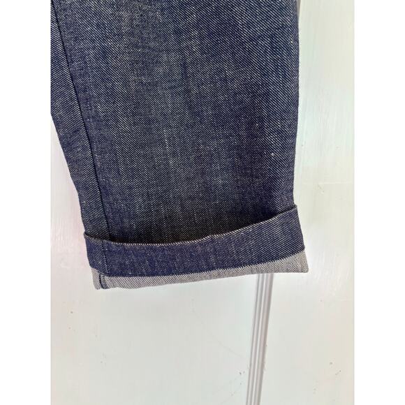 ALC Dark Blue Linen Cotton Denim Tailored Paper Bag Trousers- Size 10, Medium - Picture 6 of 7
